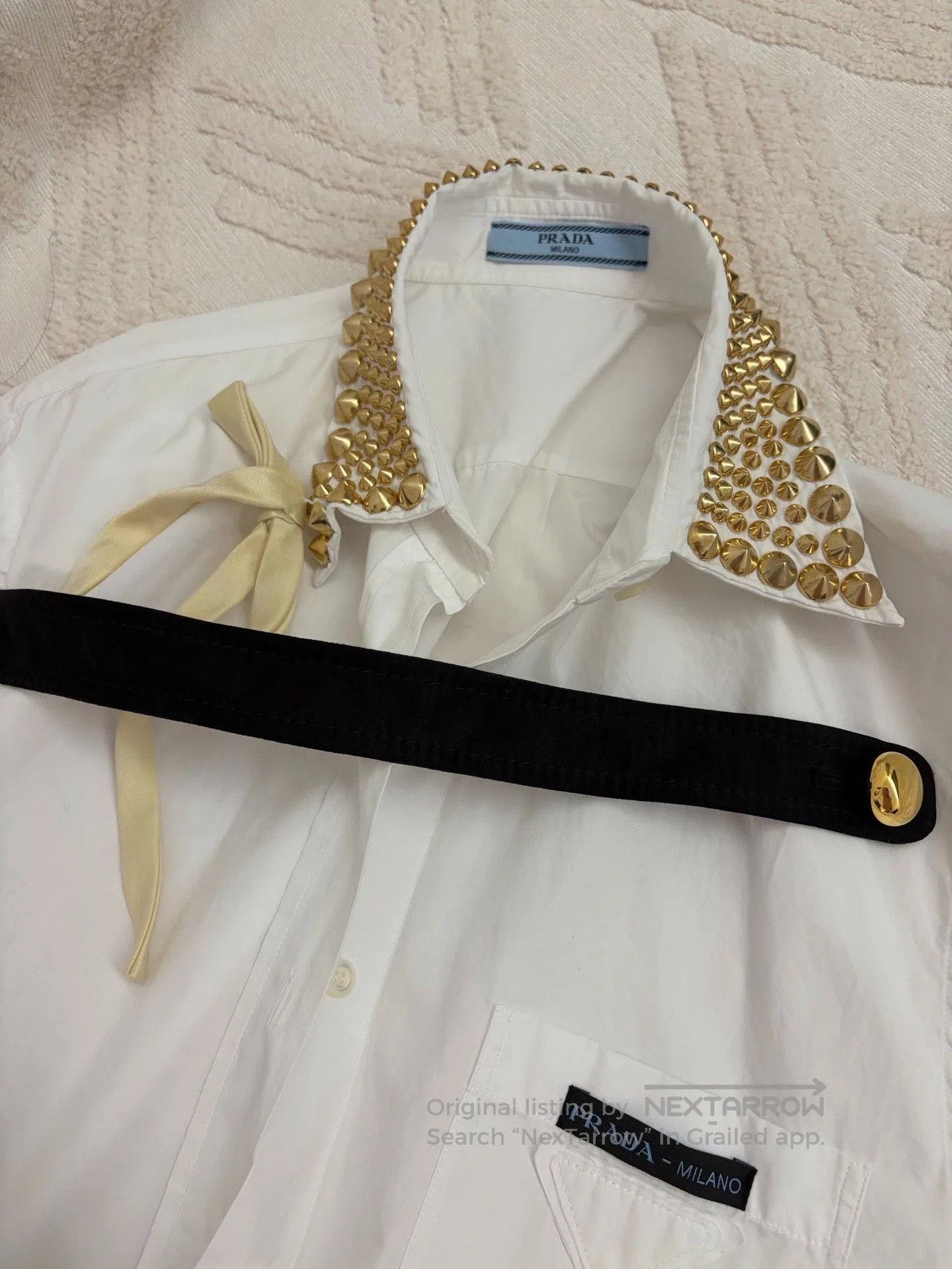Prada Prada White Cotton Shirt L. Size L / US 10 / IT 46 - 1 Thumbnail