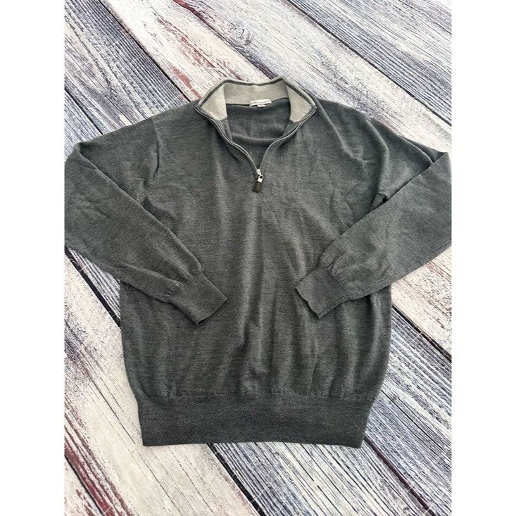 Peter Millar Peter Millar Merino Wool/Silk Men's Charcoal 1/4 Zip-Neck Sw Size US L / EU 52-54 / 3 - 2 Thumbnail