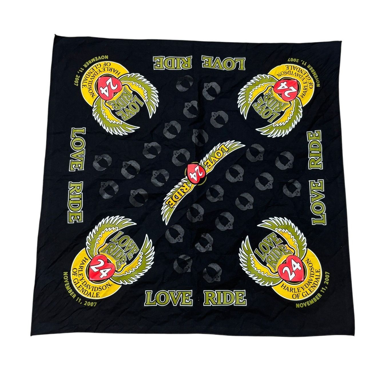 Harley Davidson Harley Davidson Love Ride 24 2007 Glendale CA Bandana Scarf Size ONE SIZE - 1 Thumbnail