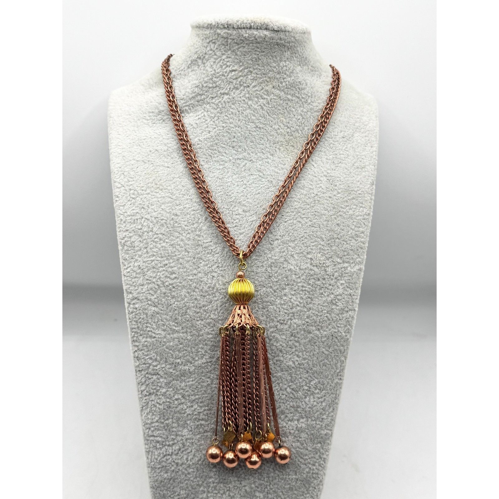 Vintage Vintage copper chain tassel necklace Size ONE SIZE - 1 Thumbnail