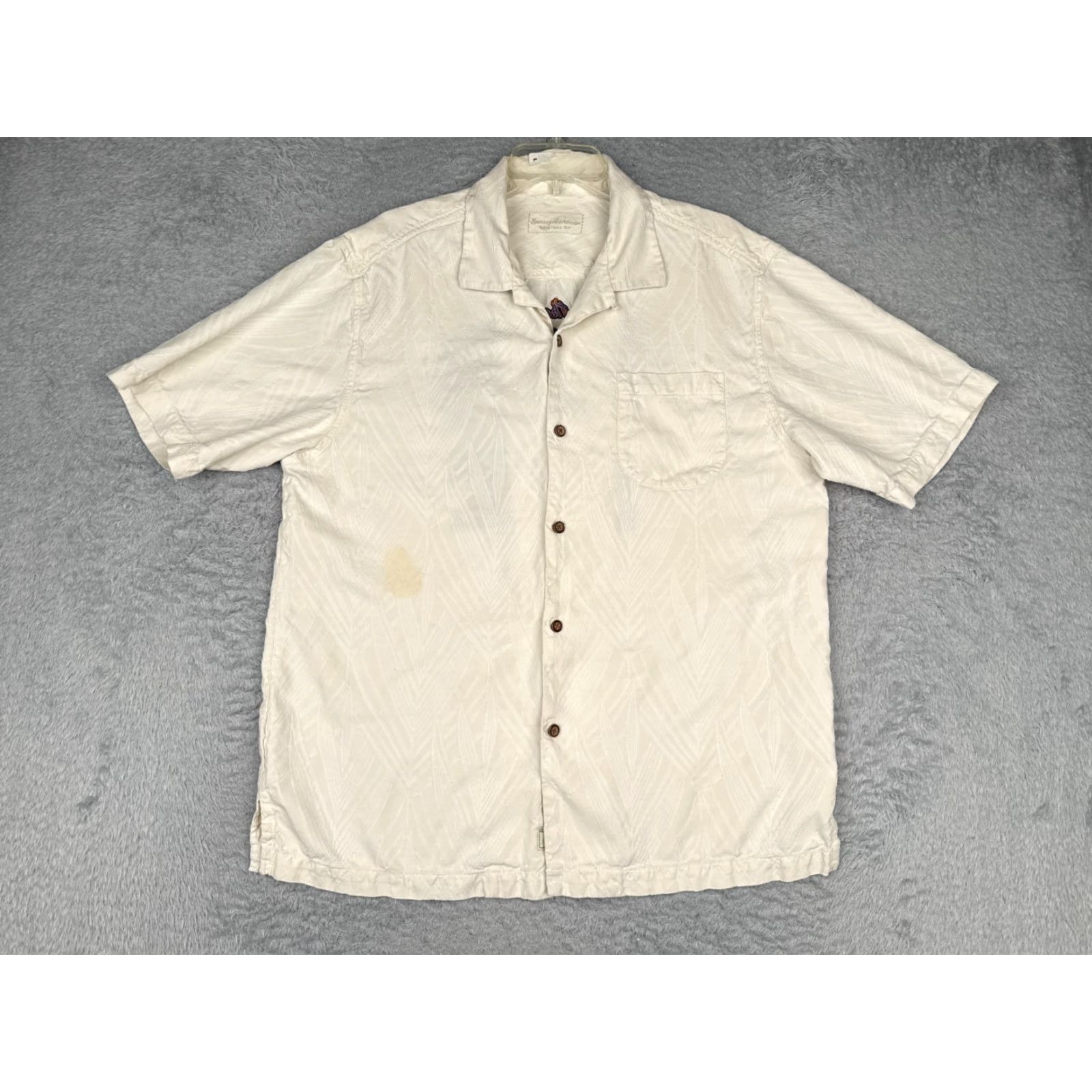 Tommy Bahama VINTAGE Tommy Bahama Shirt Men Large Ivory Floral Silk The Local Watering Hole READ Size US L / EU 52-54 / 3 - 2 Thumbnail