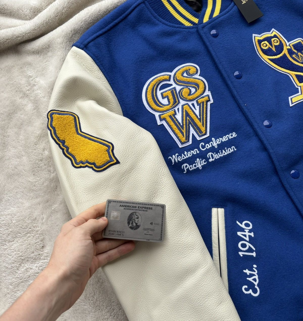 OVO x NBA GS Warriors Varsity Jacket