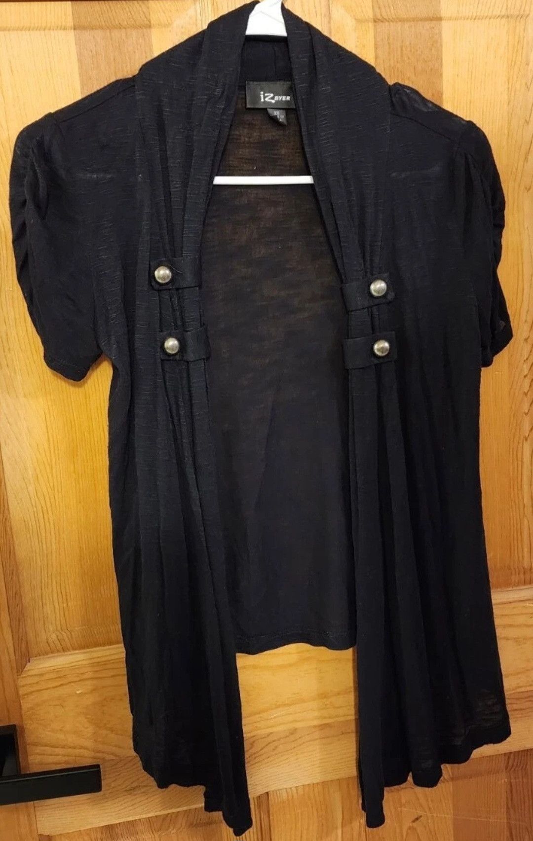 Other IZ Byer Ruch Short Sleeve Heather Black Open Cardigan XS Size S / US 4 / IT 40 - 1 Thumbnail