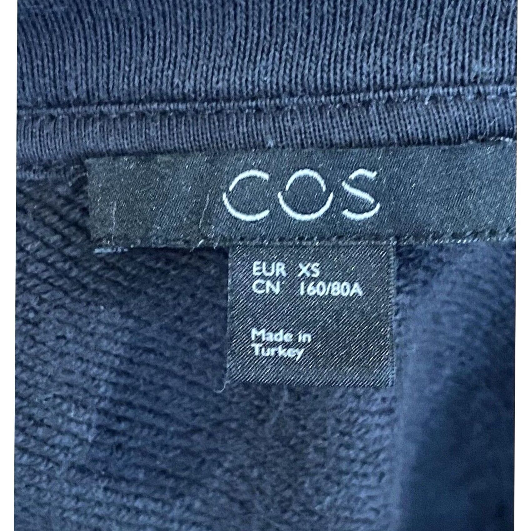 Cos COS Sweatshirt Top Women's XS Black Cinched Hem & Cuffs Ruffle Pullover Crew Neck Knit Size XS / US 0-2 / IT 36-38 - 6 Thumbnail