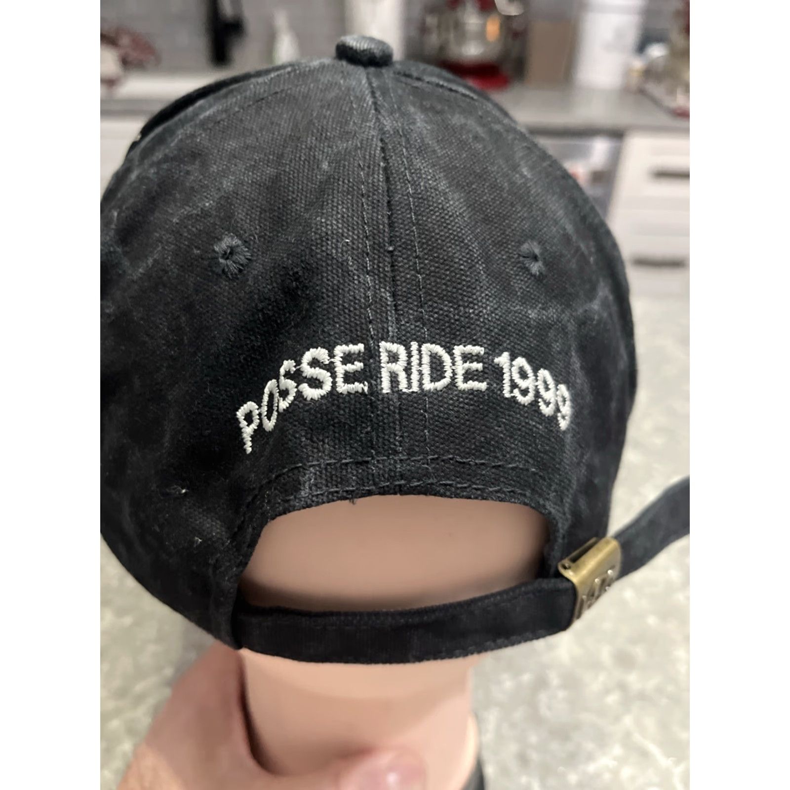 Logo 7 VINTAGE Harley Owner's Club Mens Hat Black Embroidered Logo Adjustable Baseball Cap 1999 Mens Size ONE SIZE - 4 Thumbnail