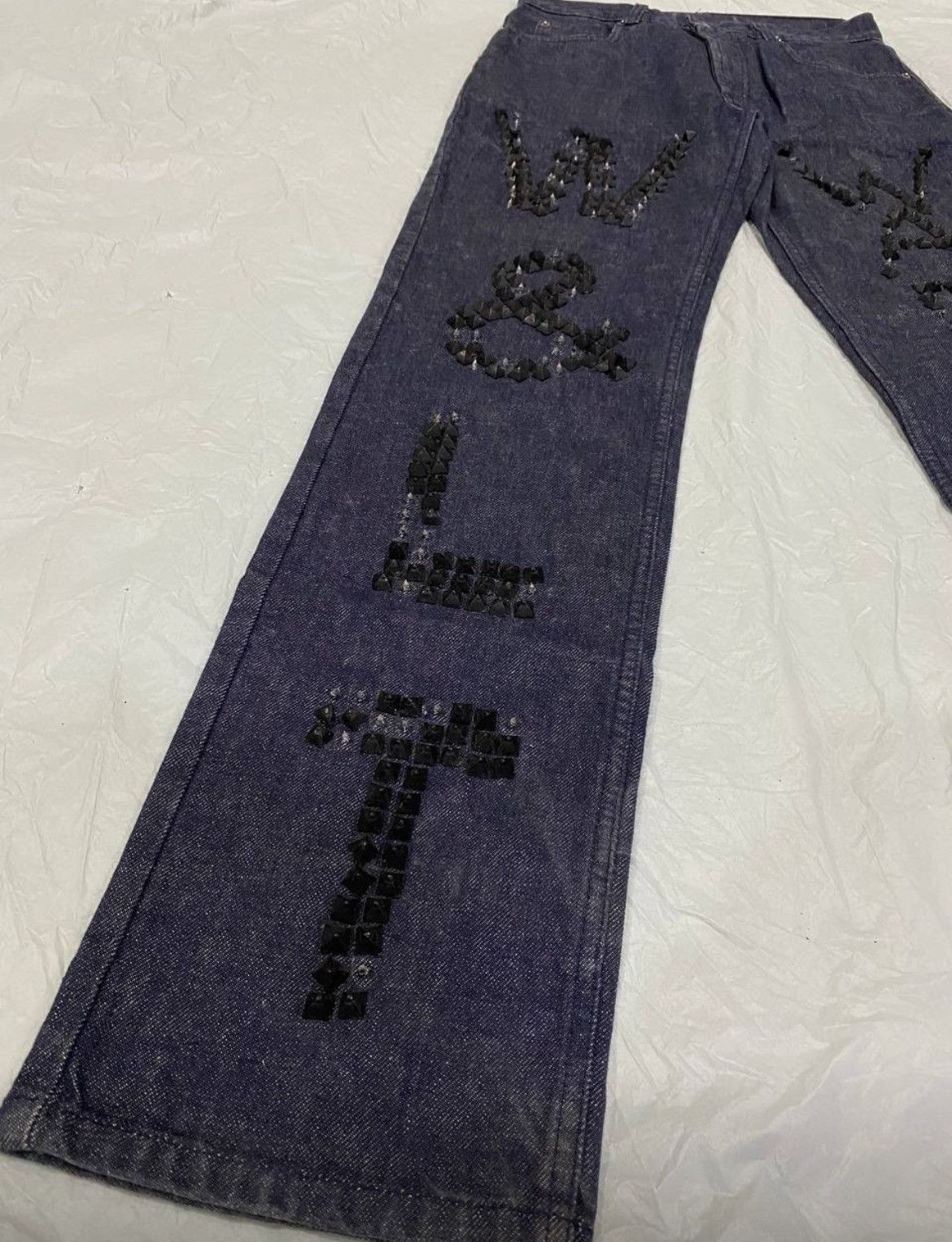 Walter Van Beirendonck ▶️ W&LT /Walter Van Beirendonck Aw97 Studded Jeans Size US 30 / EU 46 - 3 Thumbnail