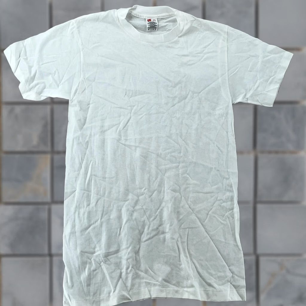 Hanes VINTAGE Hanes Blank White T-Shirt Mens S Crewneck Short Sleeve Cotton Basic Size US S / EU 44-46 / 1 - 1 Thumbnail