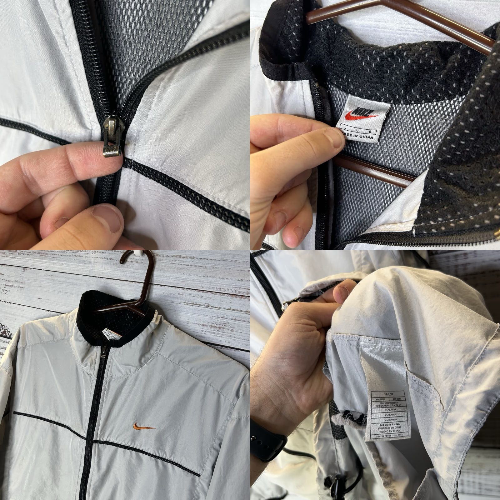 Nike VINTAGE Nike White Tag Lightweight Full-Zip Windbreaker Jacket Men’s Large Size US L / EU 52-54 / 3 - 9 Thumbnail