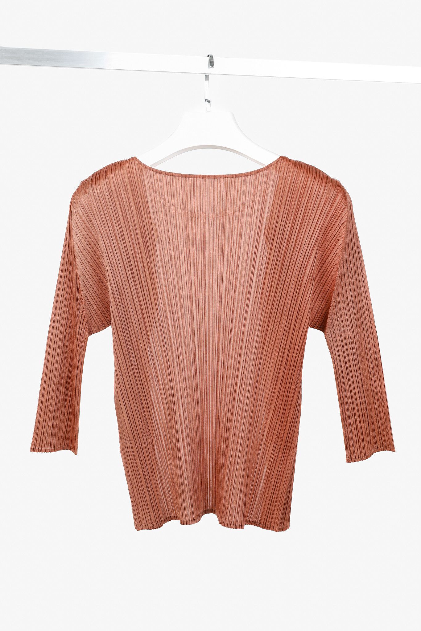 Pleats Please Issey Miyake Pleats Please Issey Miyake Terracotta Open-Front Cardigan Size S / US 4 / IT 40 - 2 Thumbnail
