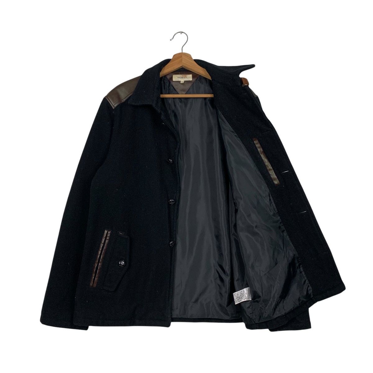 Leather TOMMY Wool Leather Button Jacket #2133-C94 Size US XL / EU 56 / 4 - 9 Thumbnail
