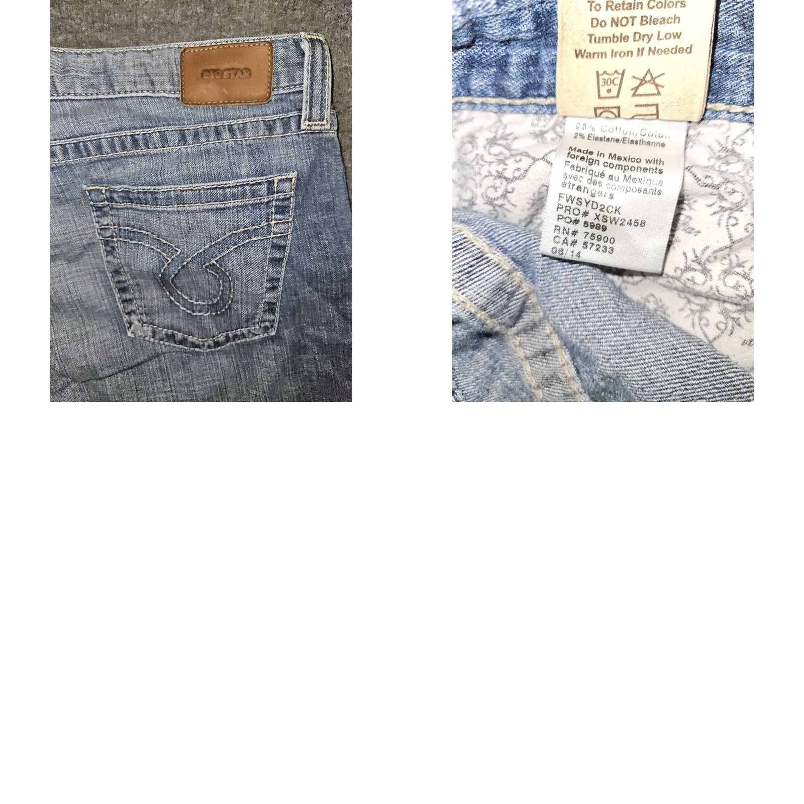 Vintage BIG STAR Sydney Boyfriend Jeans Women's 32 Mid Rise Blue Distressed Cowgirl Denim Size 24" / US 00 / IT 34 - 8 Thumbnail