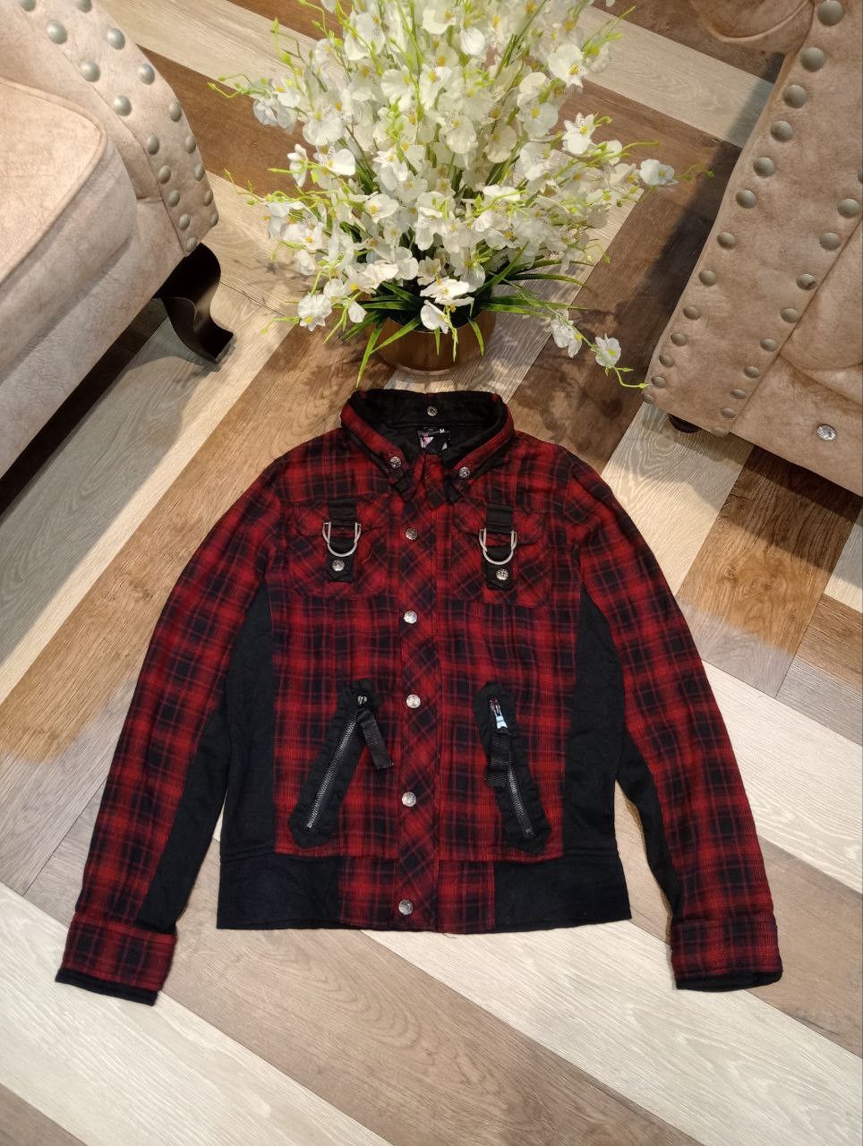 Japanese Brand 31040=SKKONE JAPAN PUNK CHECKERED JACKET - SIZE M Size US M / EU 48-50 / 2 - 3 Thumbnail