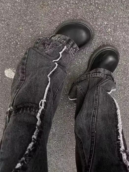 Japanese Brand VIBE Retro street grunge raw edge micro-flared jeans Size US 34 / EU 50 - 5 Thumbnail
