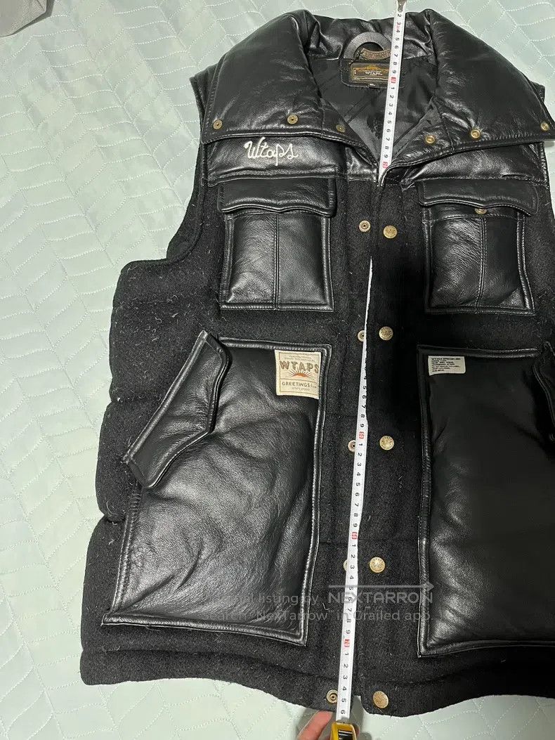 Wtaps Wtaps Military-style black leather down jacket Size US L / EU 52-54 / 3 - 3 Thumbnail