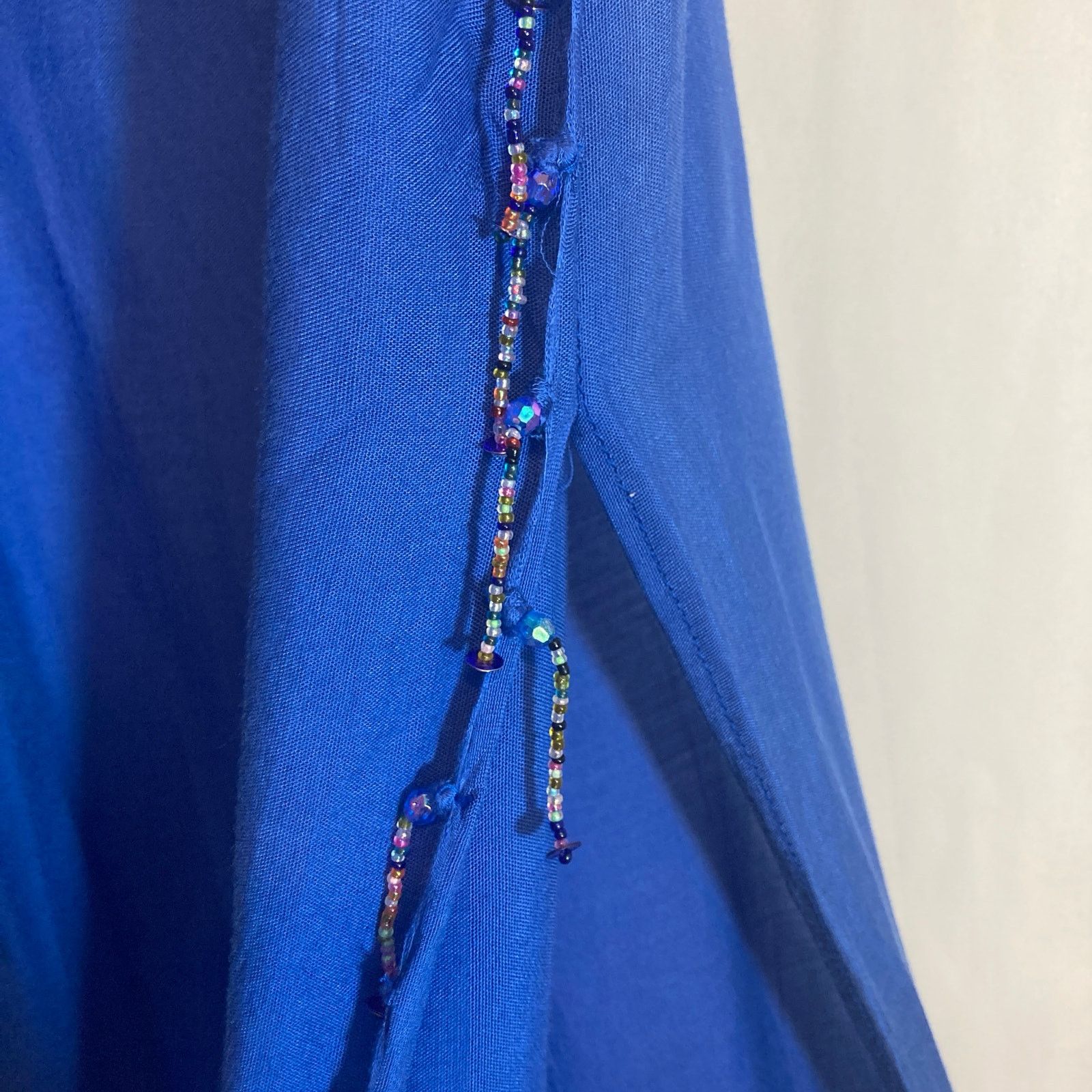 Other Pareos etc Royal Blue Beach High Rise Wide Leg Beaded Pants Size 34" / US 12 / IT 48 - 8 Thumbnail