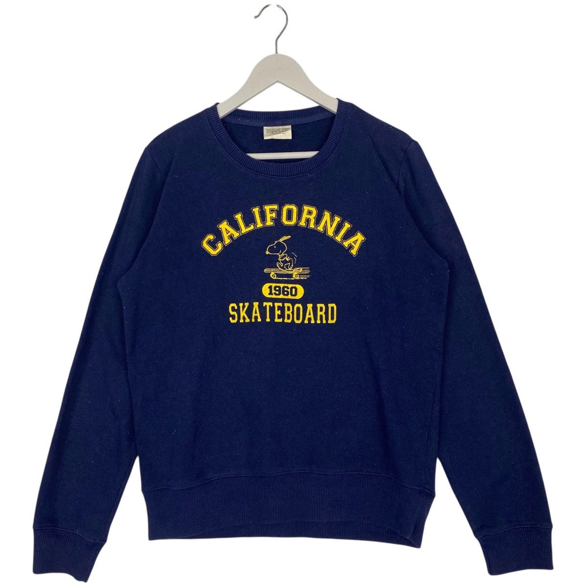 Vintage Peanuts Snoopy Printed Crewneck Sweatshirt Navy Blue
