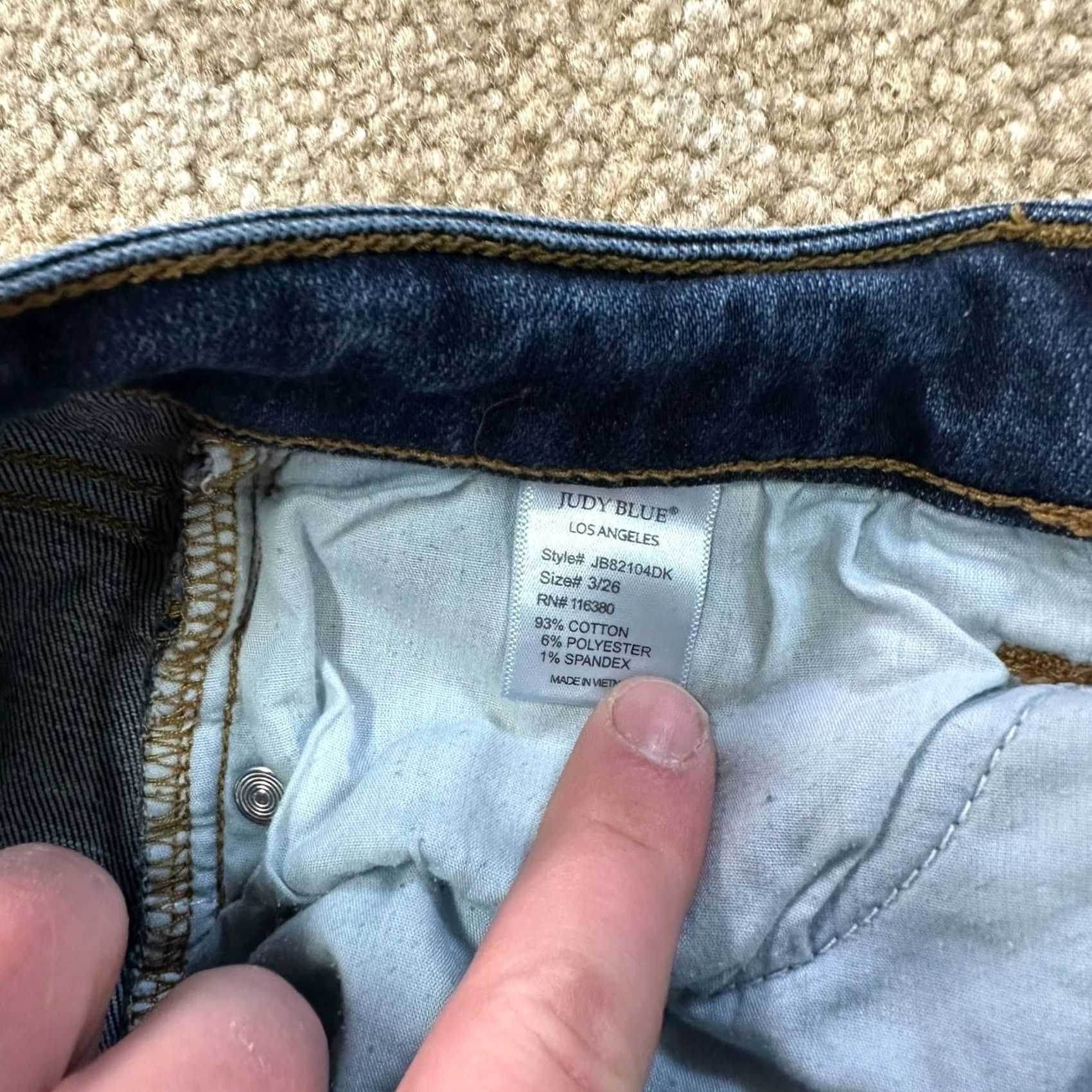 Denime Judy Blue Jeans Women's Slim Fit 3/26 Blue Denim Mid Rise Stretch 5-Pocket Inseam 29 in Dark Wash Size 26" / US 2 / IT 38 - 5 Thumbnail