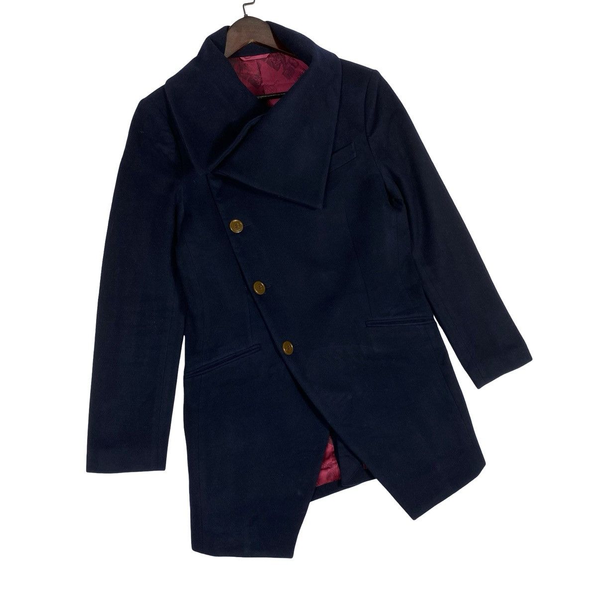 Vivienne Westwood Vivienne Westwood MAN Asymmetrical Navy Wool Coat Size US M / EU 48-50 / 2 - 3 Thumbnail