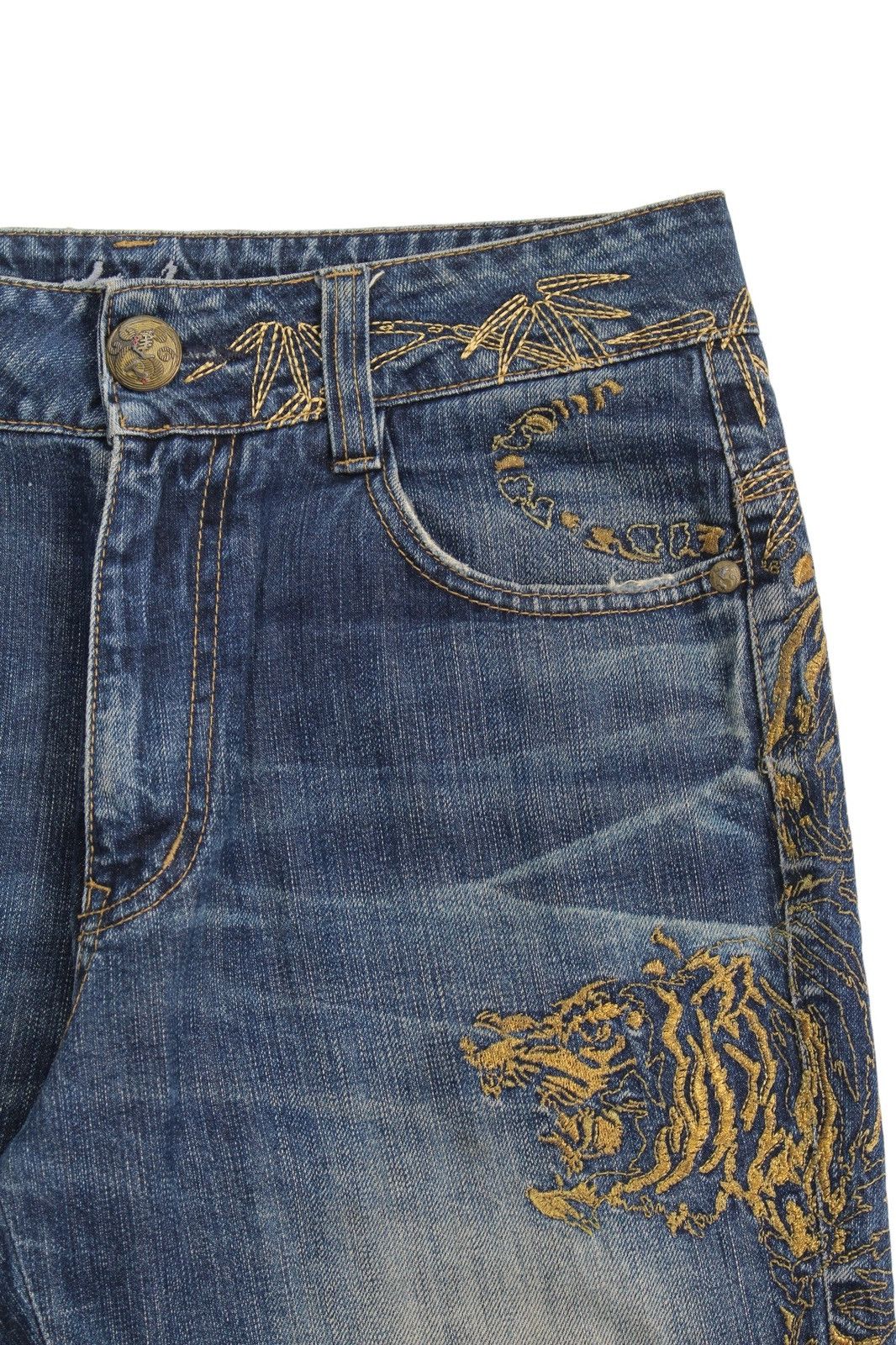 Vintage 2000S OSAKA BIG TRAIN EMBROIDERED JEANS Size US 31 - 4 Thumbnail