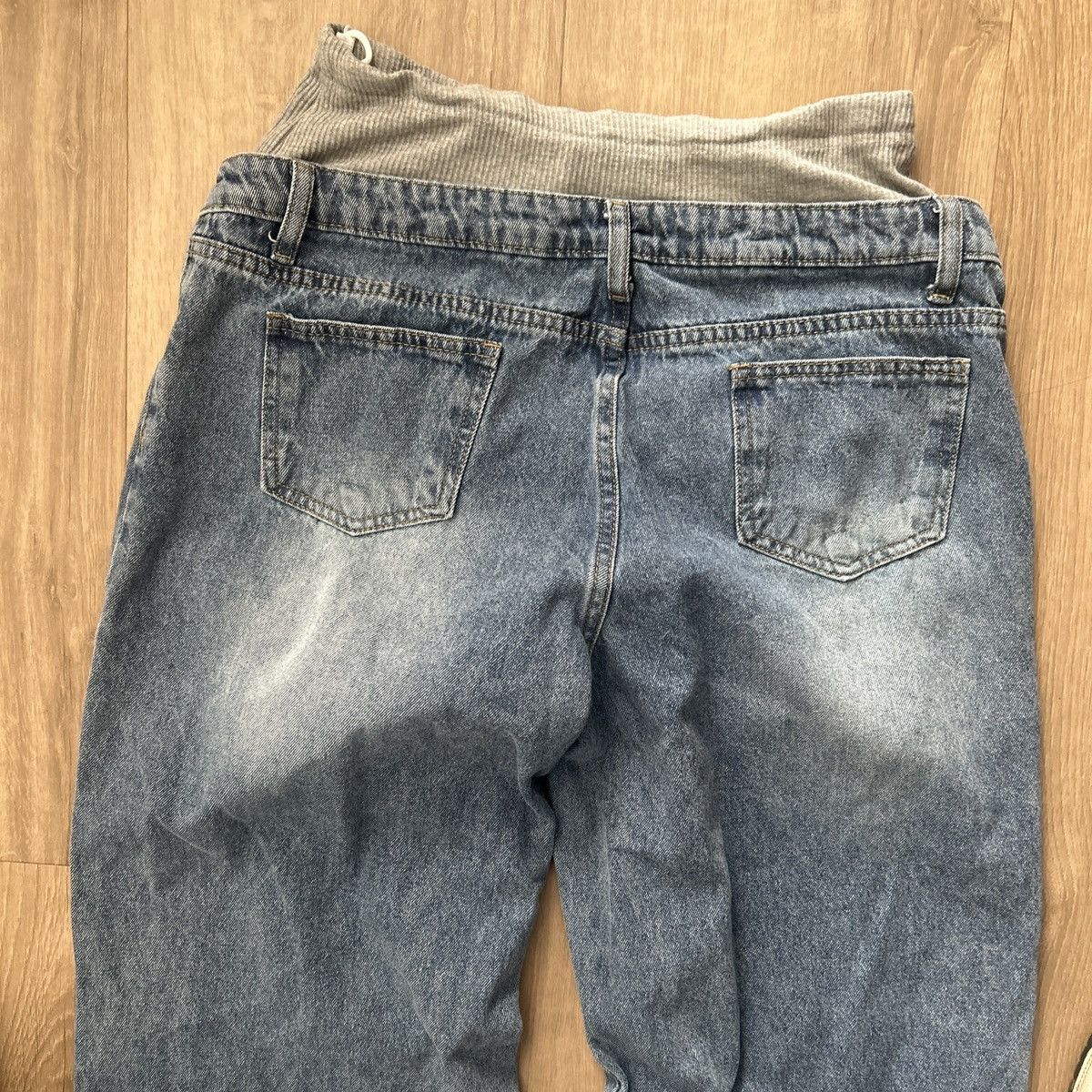 Other Light blue jeanunique layered waistband and wide-leg design, Size 34" / US 12 / IT 48 - 4 Thumbnail