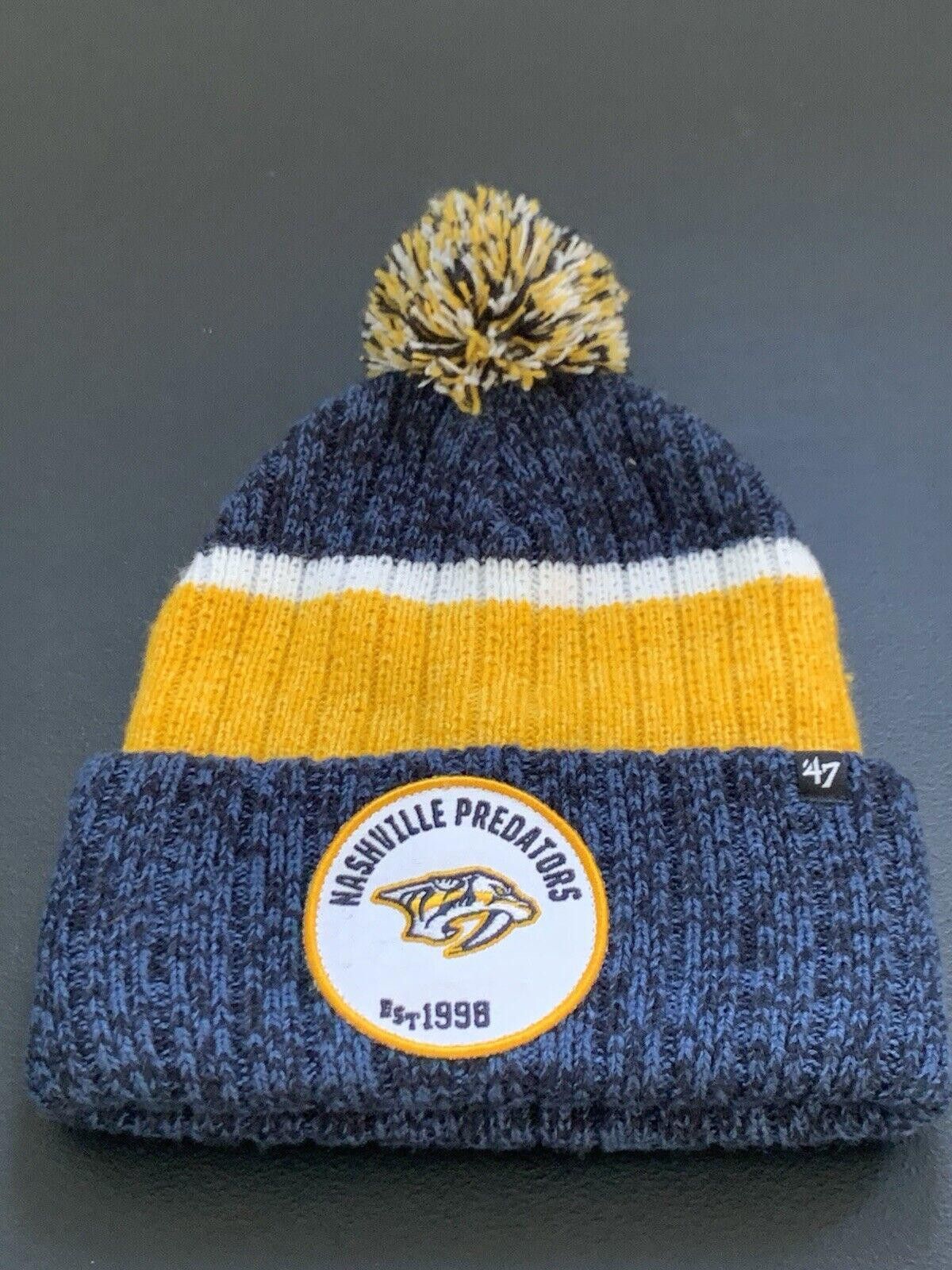 47 Brand Nashville Predators NHL Winter Pom Beanie Hat NWT Size ONE SIZE - 1 Thumbnail