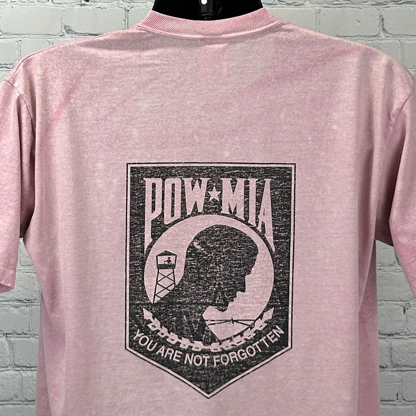 Jerzees Vintage 90s US Army POW-MIA T Shirt Military Pink Large Size US XL / EU 56 / 4 - 9 Thumbnail