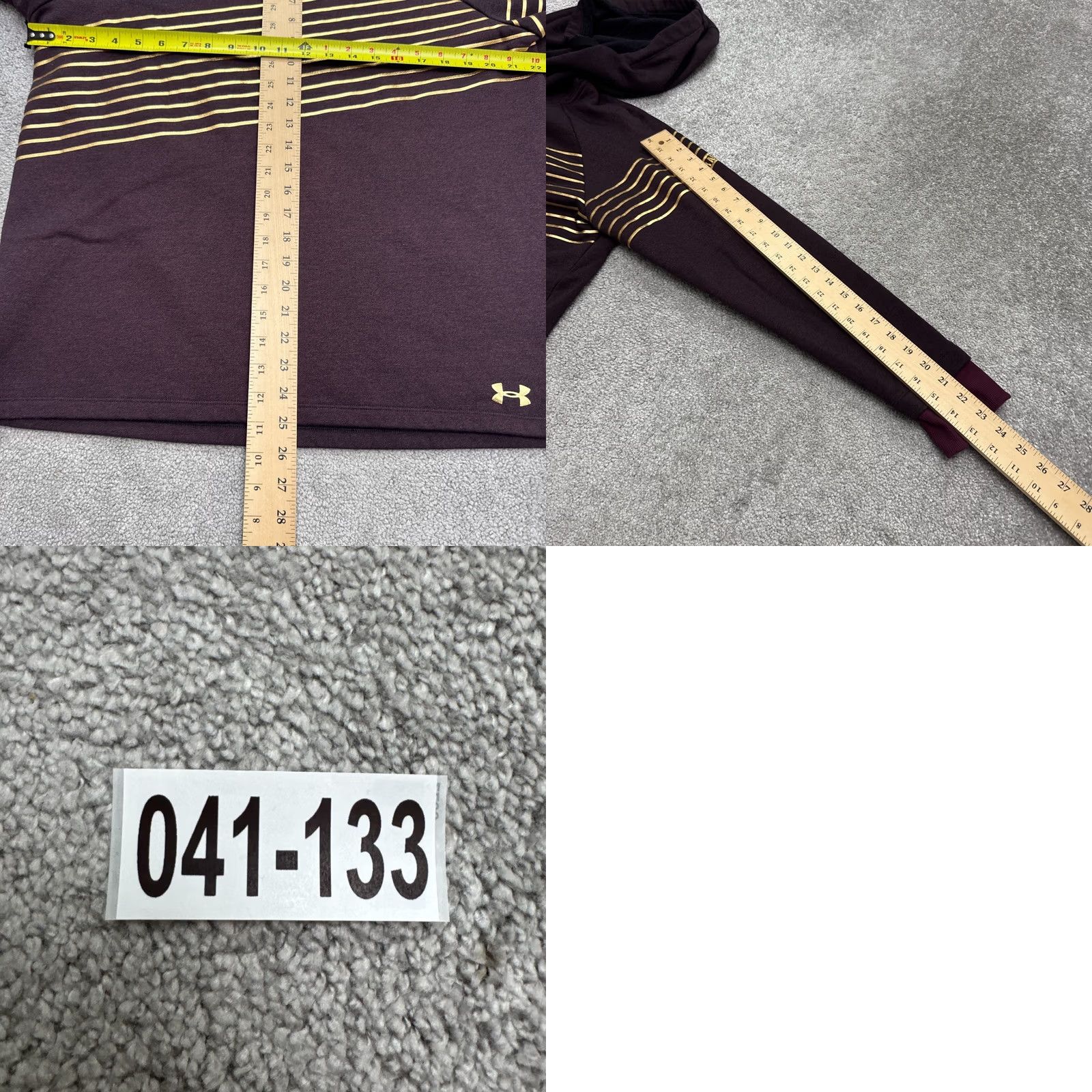 Under Armour Under Armour Threadborne Funnel Neck Hoodie Pullover Womens XL Maroon Red Striped Logo Hooded Sweatshirt Size XL / US 12-14 / IT 48-50 - 9 Thumbnail
