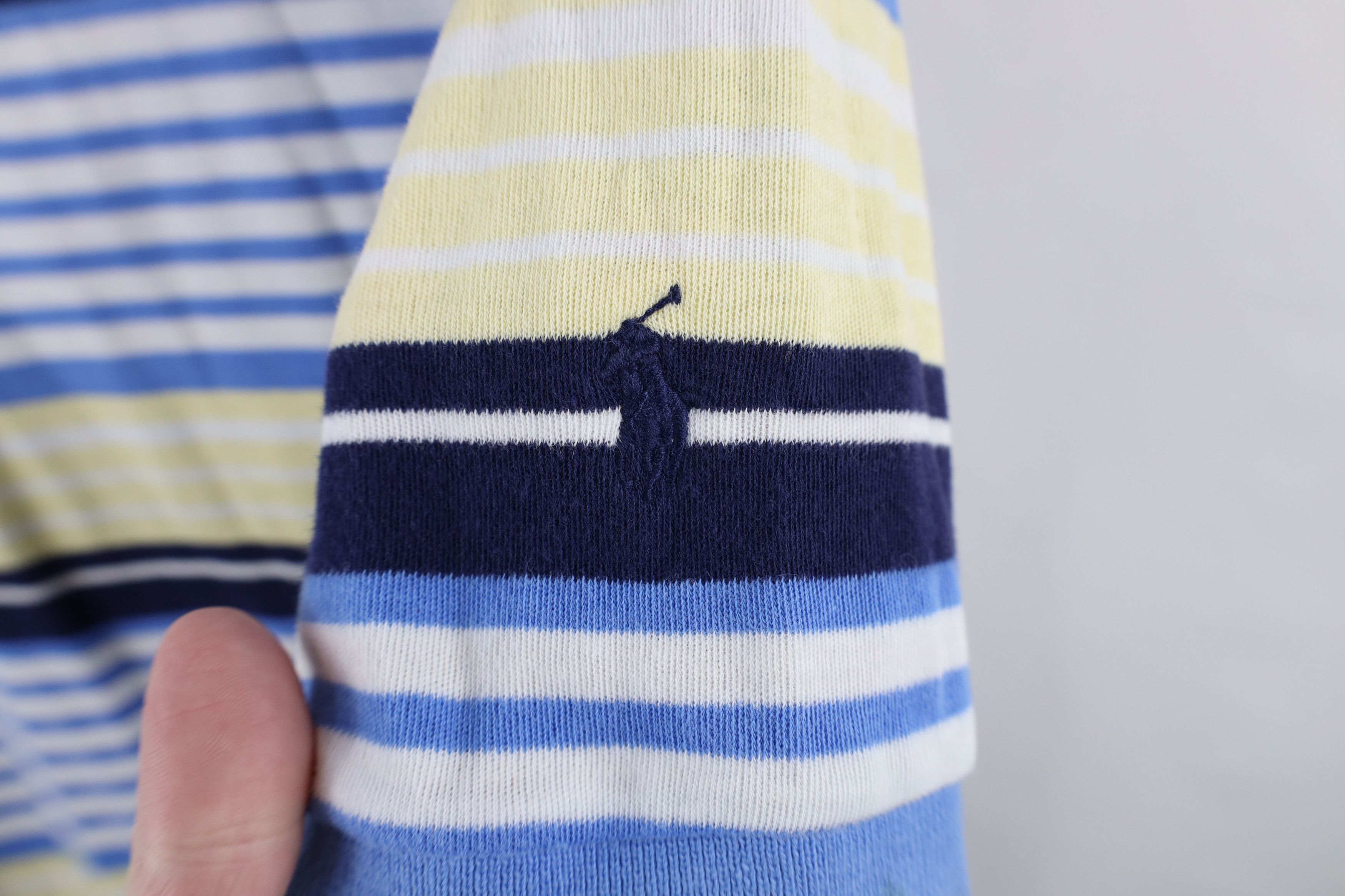 Ralph Lauren × Vintage Vintage 90s Ralph Lauren Block Knit Polo Shirt Cotton USA Size US XL / EU 56 / 4 - 4 Thumbnail