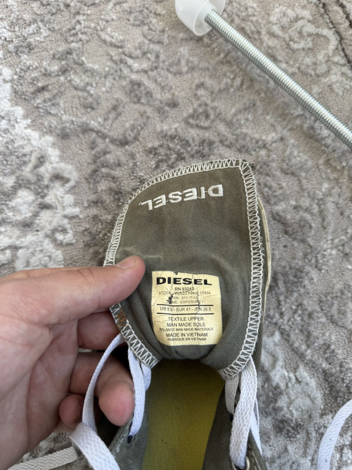 Diesel Vintage 90's Diesel Distressed Sneakers Washed Faded Shoes Size US 8.5 / EU 41-42 - 8 Thumbnail