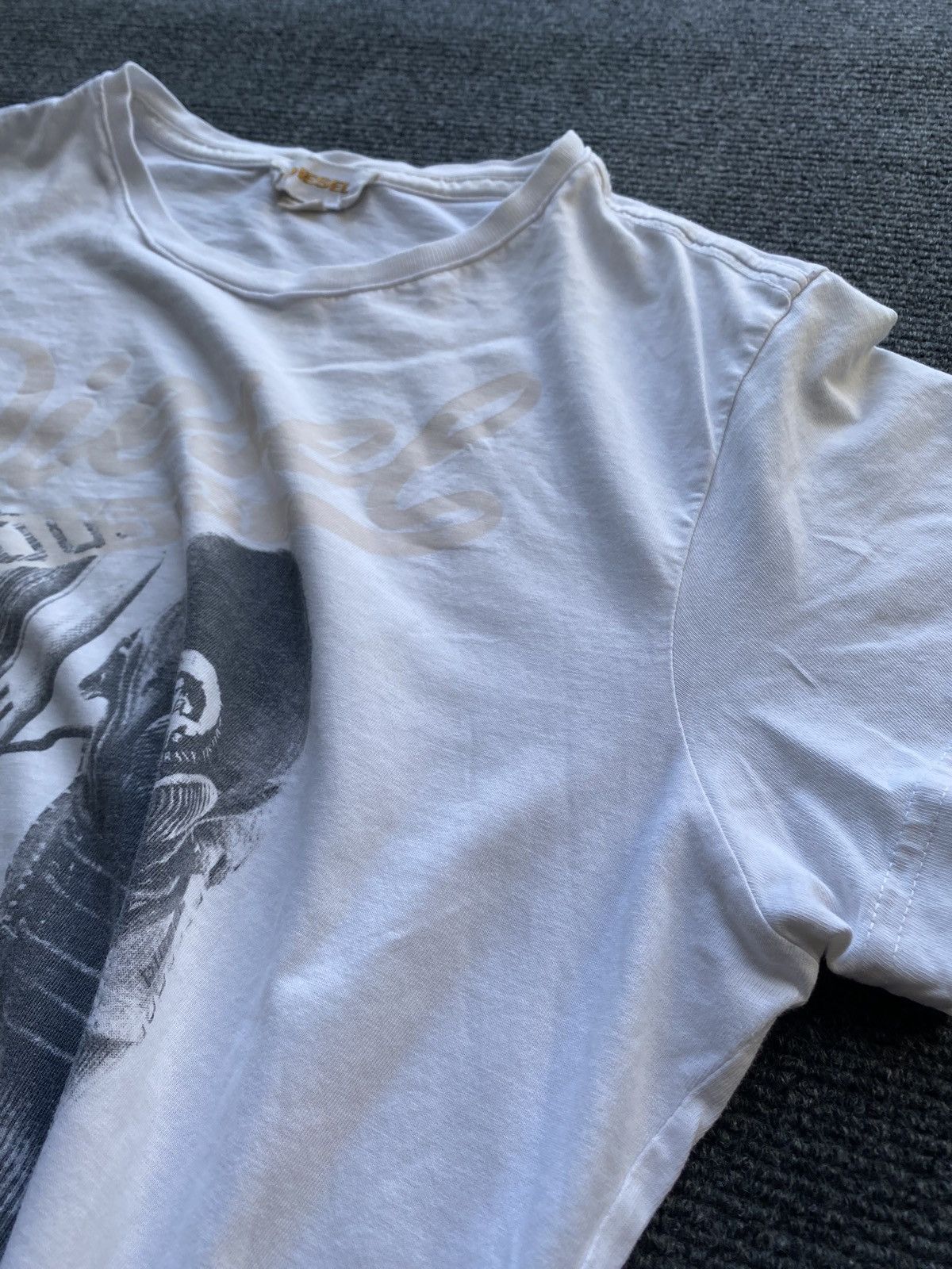 Diesel 🔥Opium Punk Diesel Goth Emo White tee “sneakers logo” Size US S / EU 44-46 / 1 - 5 Thumbnail