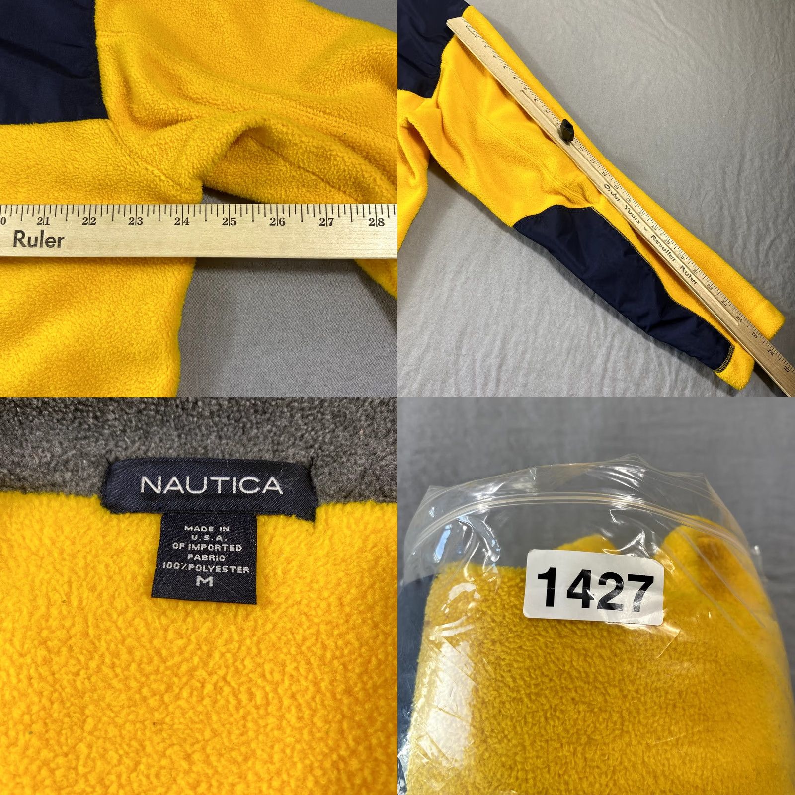 Nautica VINTAGE Nautica Jacket Medium Yellow Fleece Full Zip Sailing USA Made 90s Mens Size US M / EU 48-50 / 2 - 8 Thumbnail