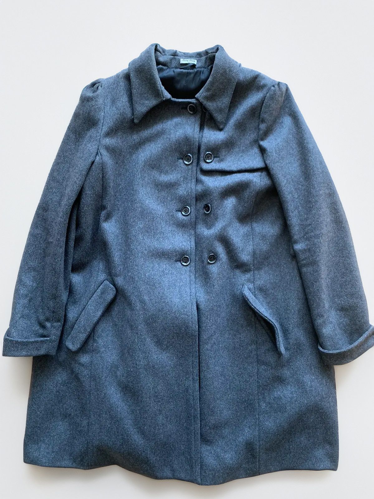 miumiu ミュウミュウ　アーカイブ　99aw wool coat prada Vintage Mens MIU MIU Coat Jacket Wool Mohair Black Size 52
