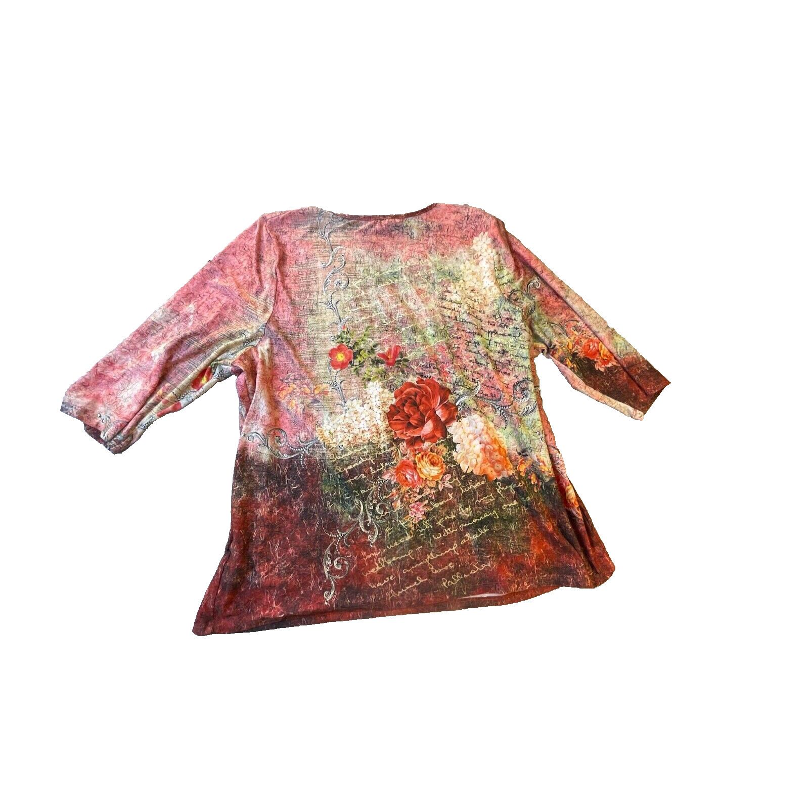 Other Jessica Max Women's 3/4 sleeves Floral Top Size XL Size XL / US 12-14 / IT 48-50 - 2 Thumbnail