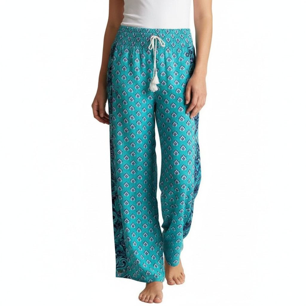 Vera Bradley Vera Bradley Blue Posies Medallions Palazzo Pant, XL Size 34" / US 12 / IT 48 - 1 Thumbnail