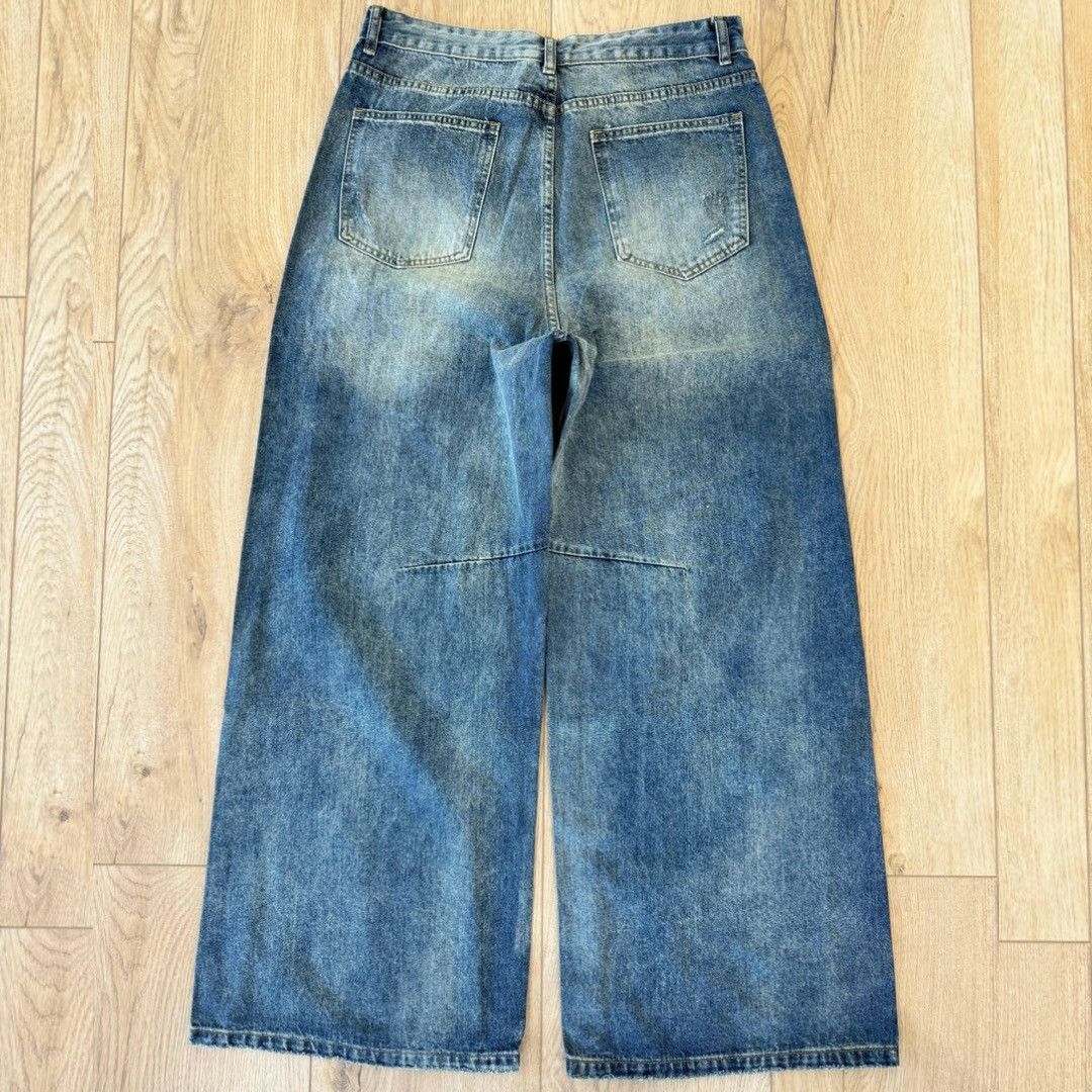Japanese Brand Blue-Gray distressed baggy jeans Size US 30 / EU 46 - 2 Thumbnail