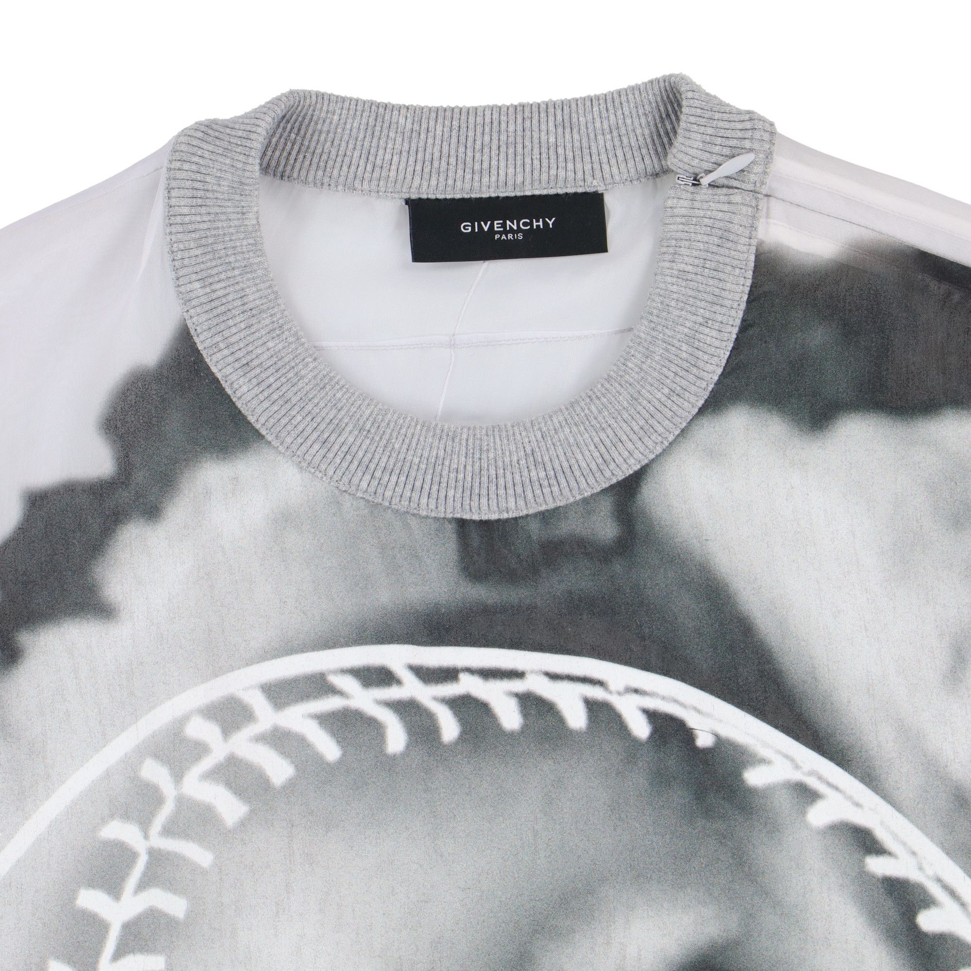 Givenchy Grey Runway Baseball Skull Organza Silk Sweatshirt Size US M / EU 48-50 / 2 - 11 Thumbnail