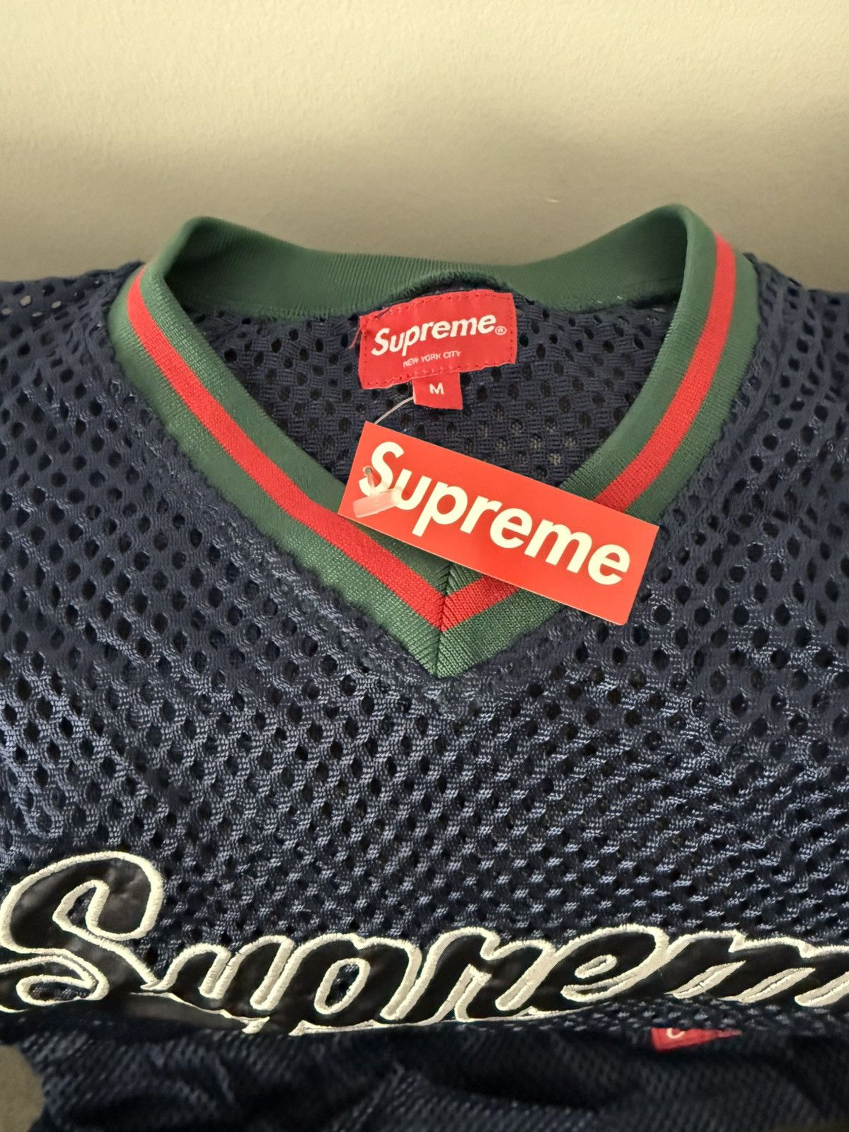 Supreme Supreme Mesh Baseball Jersey Navy Size US M / EU 48-50 / 2 - 2 Thumbnail