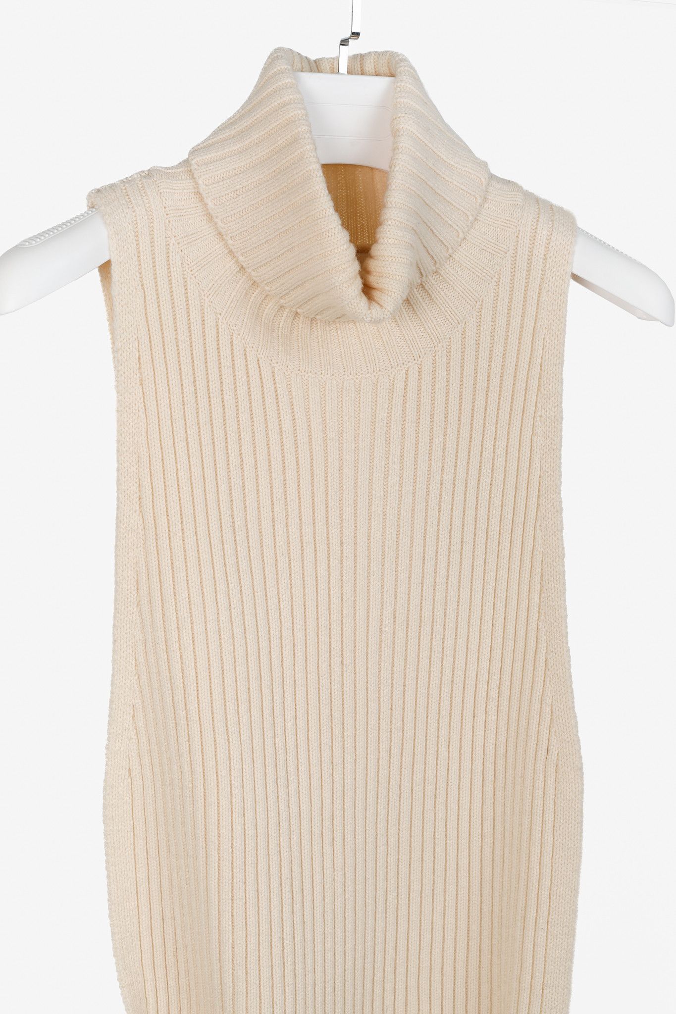 Tibi Tibi AW/19 Off-White Merino Rib Apron Turtleneck Dicky Size XS / US 0-2 / IT 36-38 - 3 Thumbnail