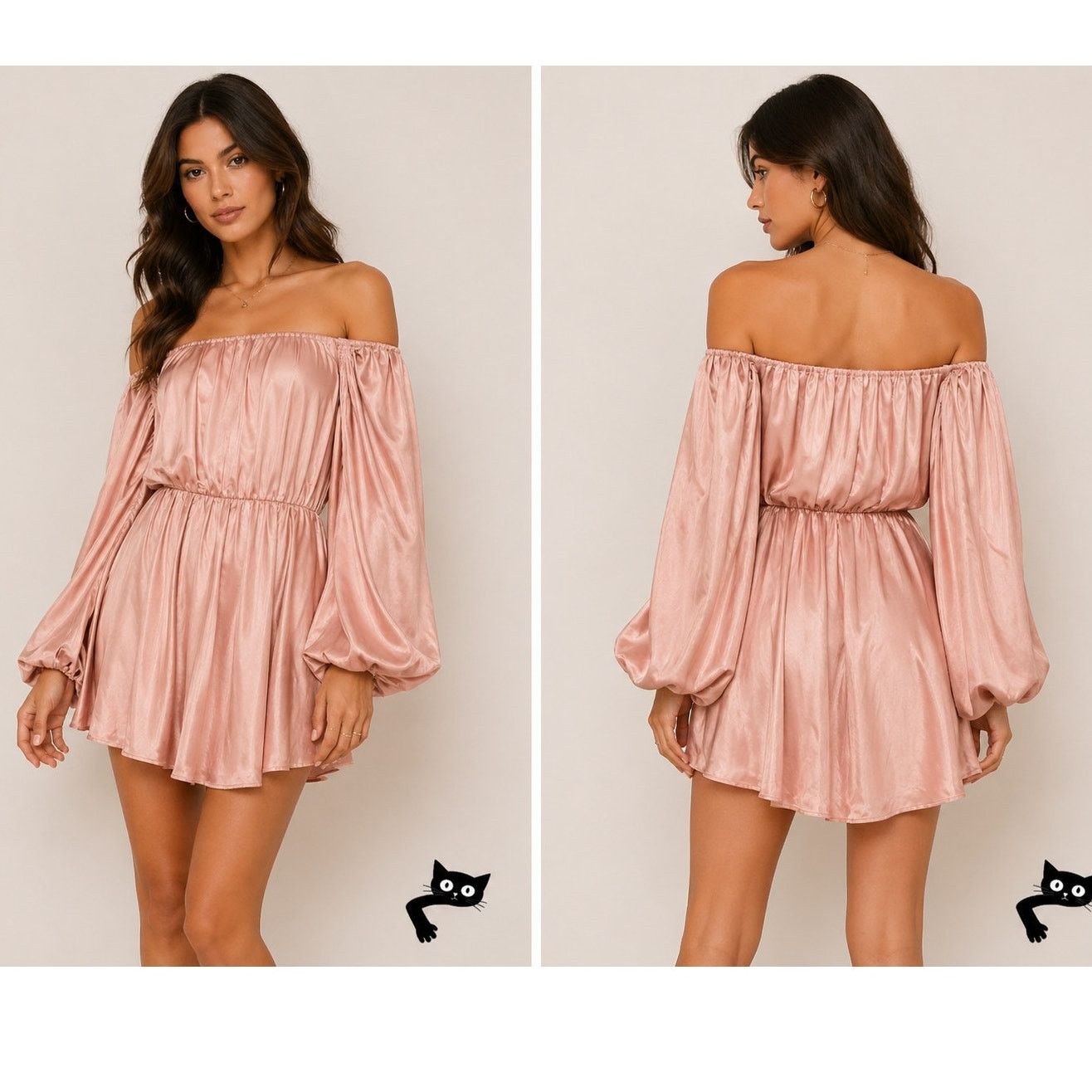 REVOLVE Lovers + Friends Pink Off Shoulder Balloon Sleeve Mini Dress Size M / US 6-8 / IT 42-44 - 3 Thumbnail