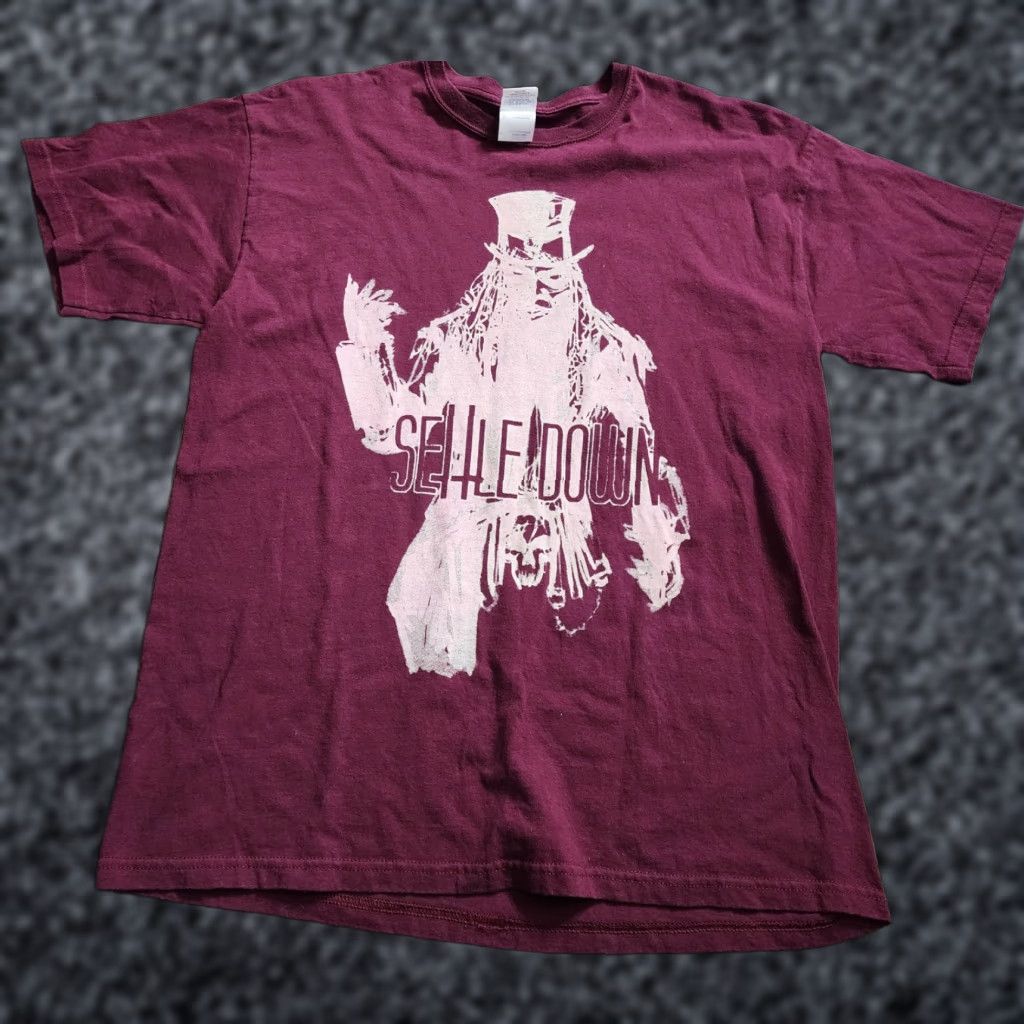 Gildan Mens T-Shirt Voodoo Top Hat Settle Down L Red Shirt Mens Size US L / EU 52-54 / 3 - 1 Thumbnail