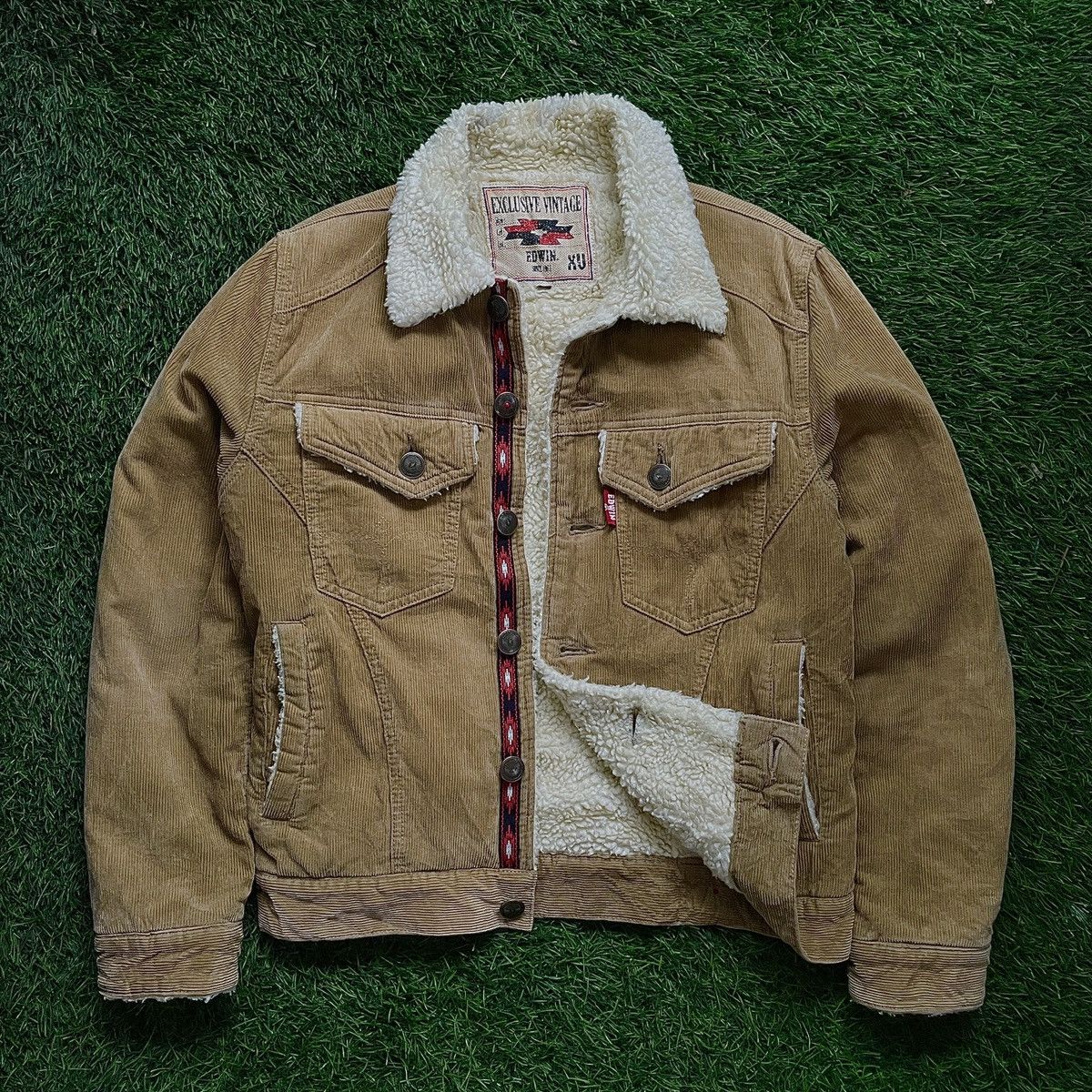 Other Edwin XV Corduroy Sherpa Liner Trucker Jacket Size US S / EU 44-46 / 1 - 1 Thumbnail