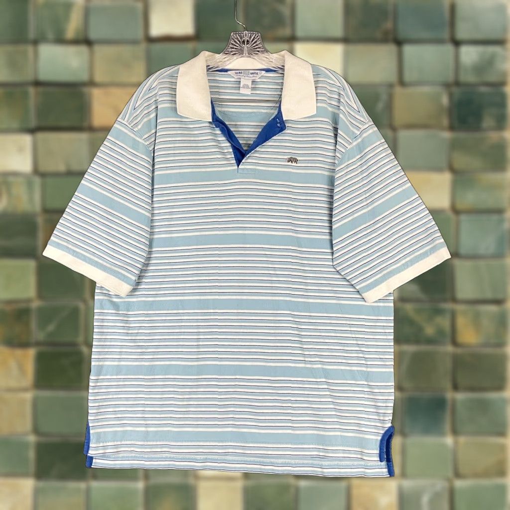 Ecko Unltd. ECKO UNLTD Polo Shirt Mens Large Blue Striped Short Sleeve Size US L / EU 52-54 / 3 - 1 Thumbnail