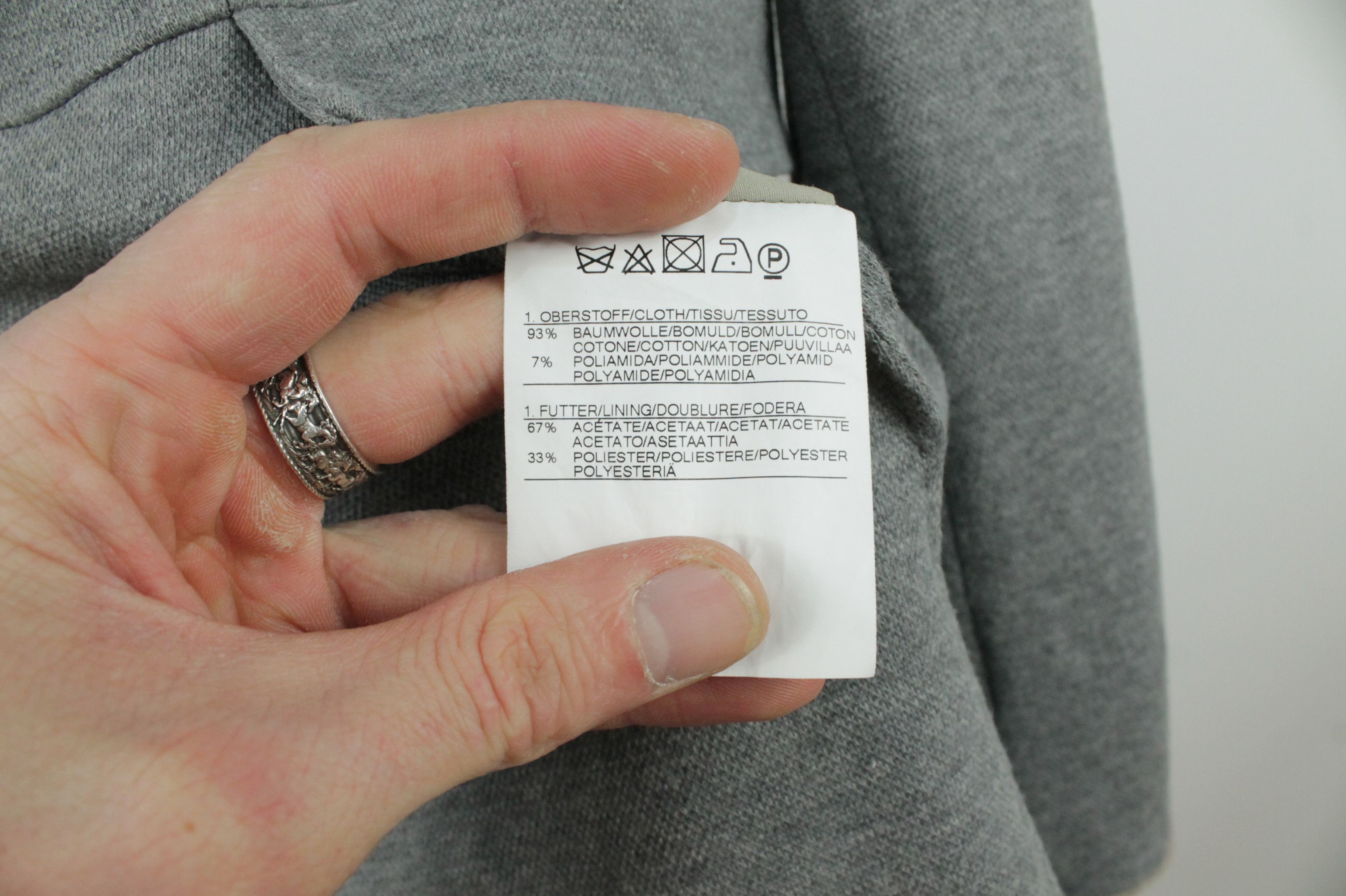 Schneiders Schneiders Salzburg Julietta Steel Button Gray Cotton Coat Size L / US 10 / IT 46 - 9 Thumbnail