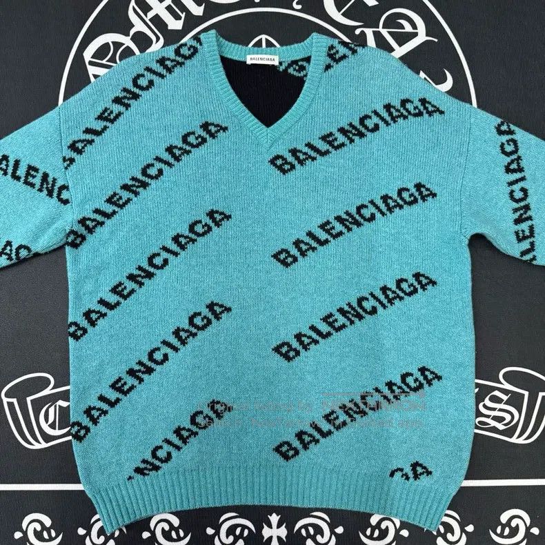Balenciaga Balenciaga Lake Green Barrage Sweater Size XXS / US 00 / IT 34 - 1 Thumbnail