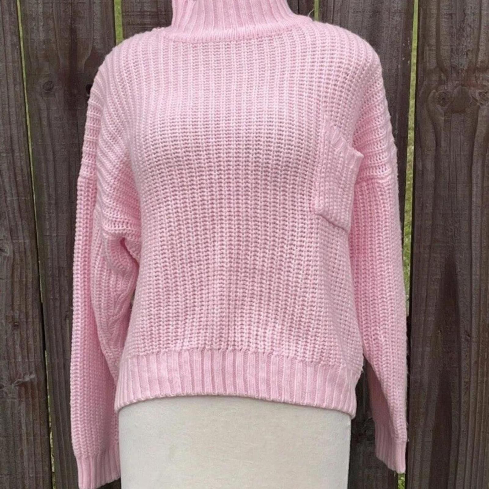 Other Vtg Knit Sweater Crop Pocket Pink Vintage Vintage Medium Size M / US 6-8 / IT 42-44 - 1 Thumbnail
