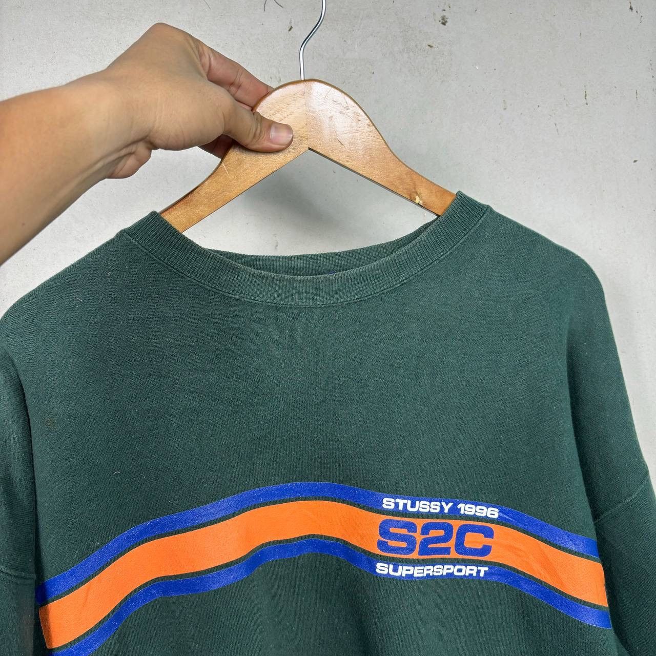 Stussy Vintage 96 Stussy S2C Supersport Sweatshirt Green M Size US M / EU 48-50 / 2 - 3 Thumbnail