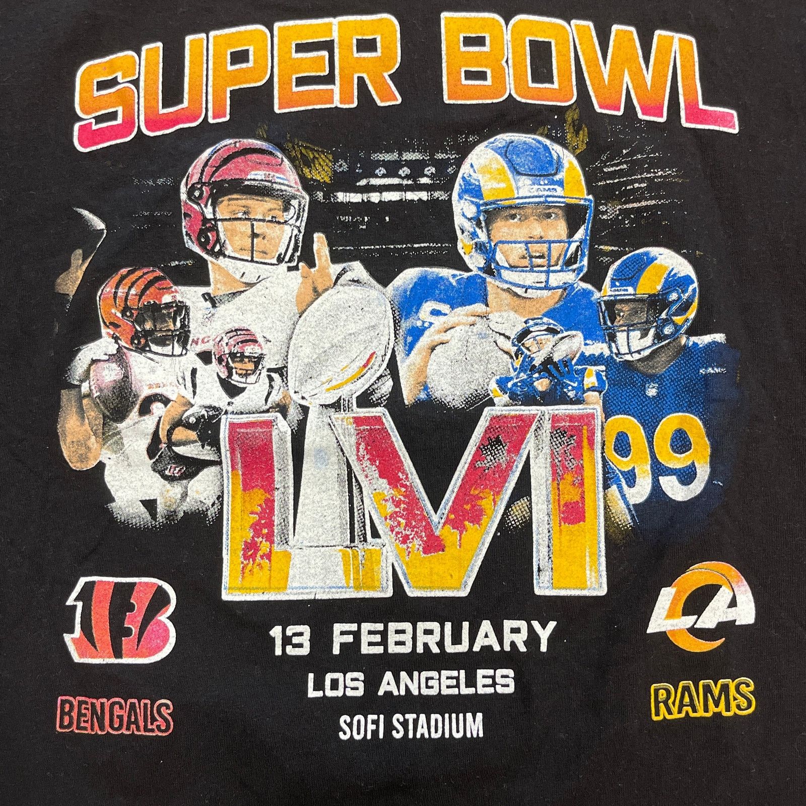 Vintage 2022 Super Bowl LVI Bengals Rams Tee T Shirt Black Size XXL Size US XXL / EU 58 / 5 - 2 Thumbnail