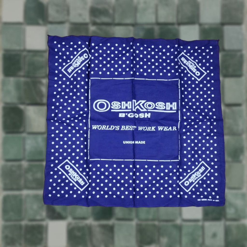 Vintage VINTAGE OshKosh B’gosh NAVY WORK Bandana 21" X 21" MADE IN USA Scarf Mens Bandana Cotton USA 60s 70s Vintage Size ONE SIZE - 1 Thumbnail