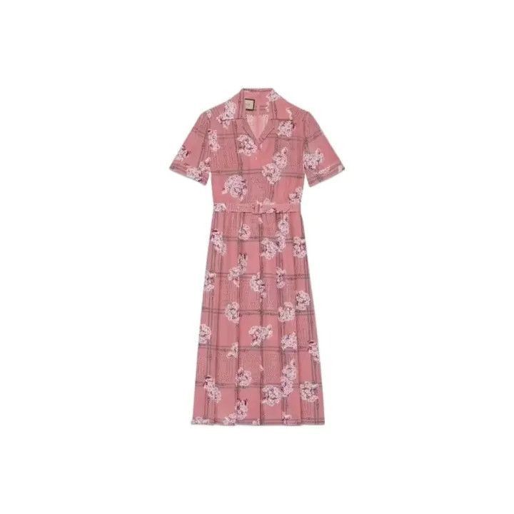 Gucci Floral Print Short Sleeve Dress-2507