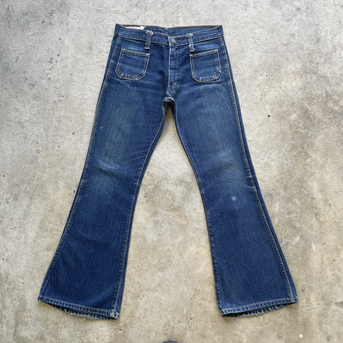 Japanese Brand Vintage 80s Big John Flare Talon Zip Jeans Denim Pants Faded Size US 29 - 1 Thumbnail